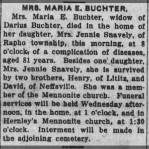 Obituary for MARIA E. BUCHTER