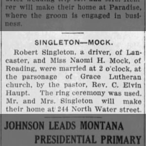 Marriage of Singleton / Mock