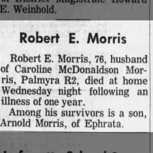 Obituary for Robert E. Morris