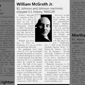 Obituary for William McGrath Jr.